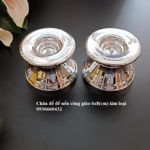 Chân đế để nến công giáo 6x8(cm) có 2 màu vàng và màu trắng bạc quà tặng công giáo