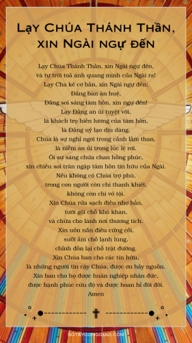 Lạy Thánh Thần Xin Ngài Ngự Đến