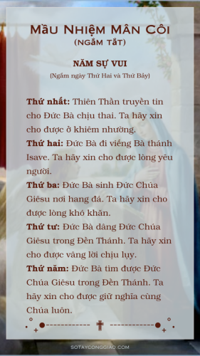 Mầu Nhiệm Mân Côi (Ngắm tắt) - Năm Sự Vui